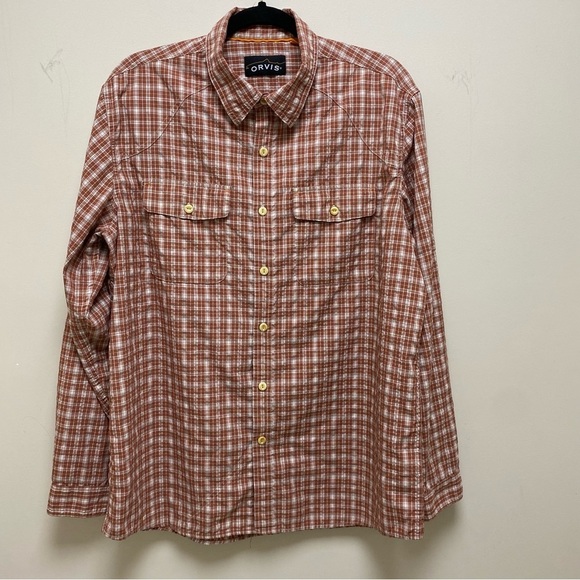 Orvis Other - Orvis Men’s Large Sedona Red Plaid Lightweight Fishing Long Sleeve Button Down